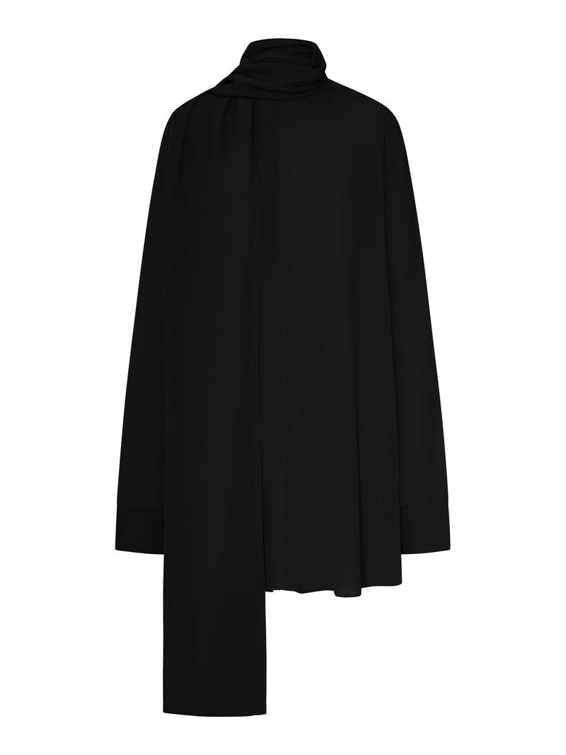BLOUSE WITH DRAPED SCARF