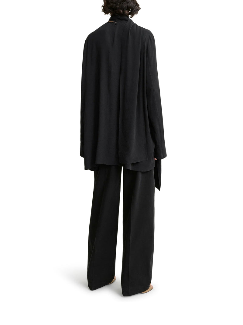 BLOUSE WITH DRAPED SCARF