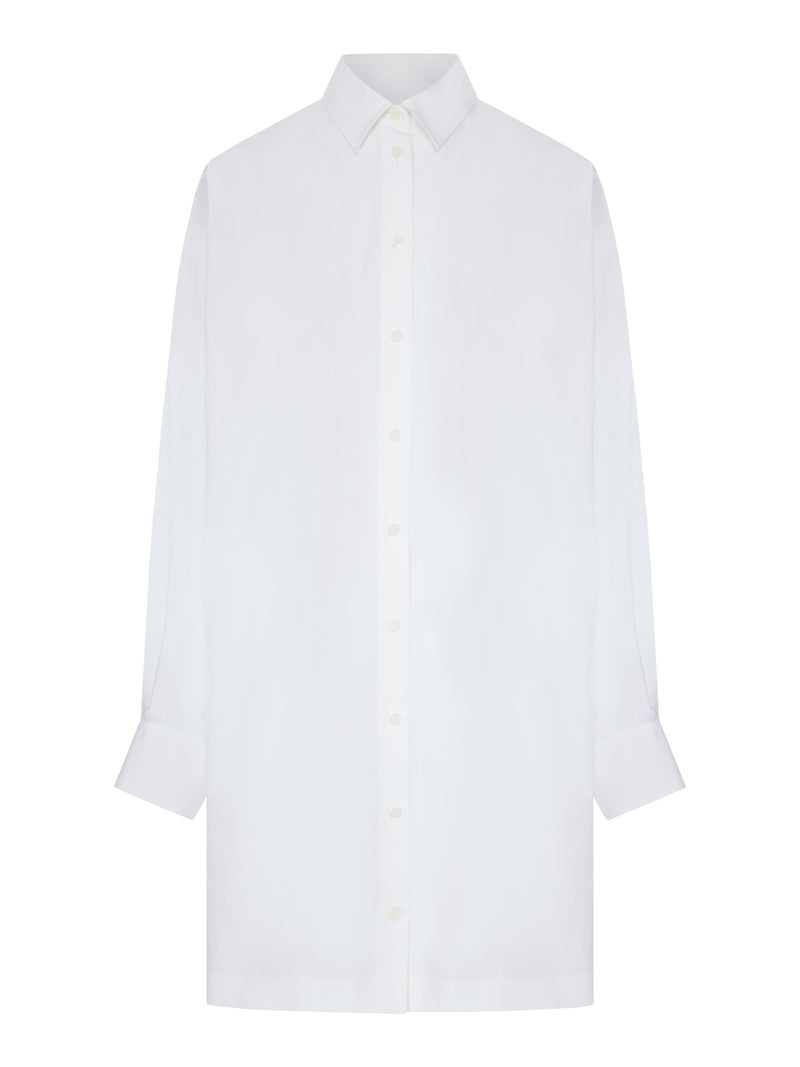 LIGHTWEIGHT COTTON POPLIN DRESS WITH BAT SLEEVES