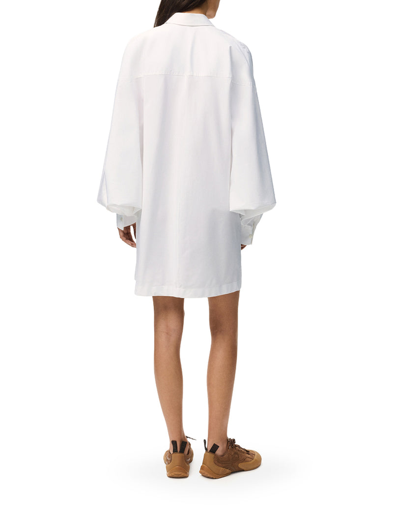 LIGHTWEIGHT COTTON POPLIN DRESS WITH BAT SLEEVES