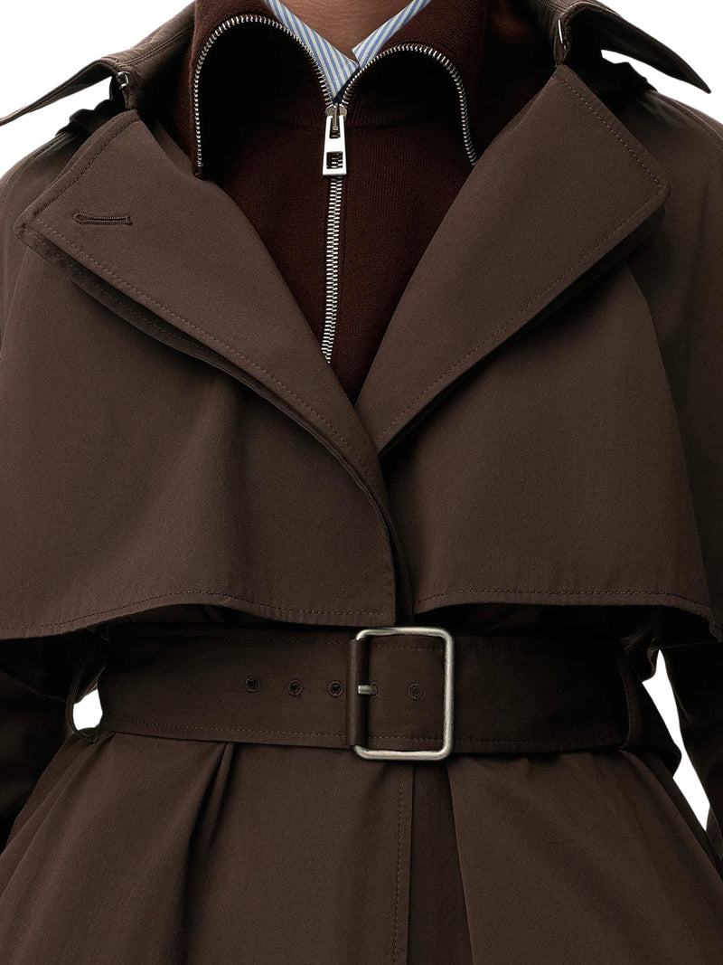 COTTON AND SILK GABARDINE JACKET WITH A BALLOON SILHOUETTE