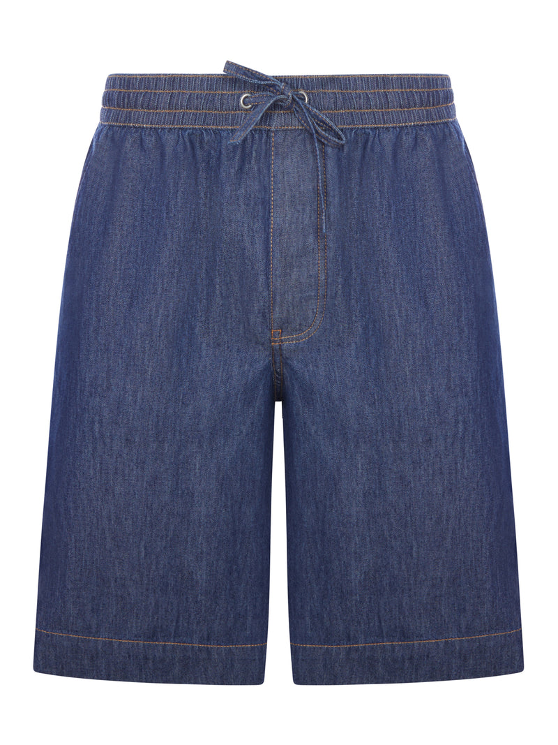 LIGHTWEIGHT COTTON CHAMBRAY SHORTS