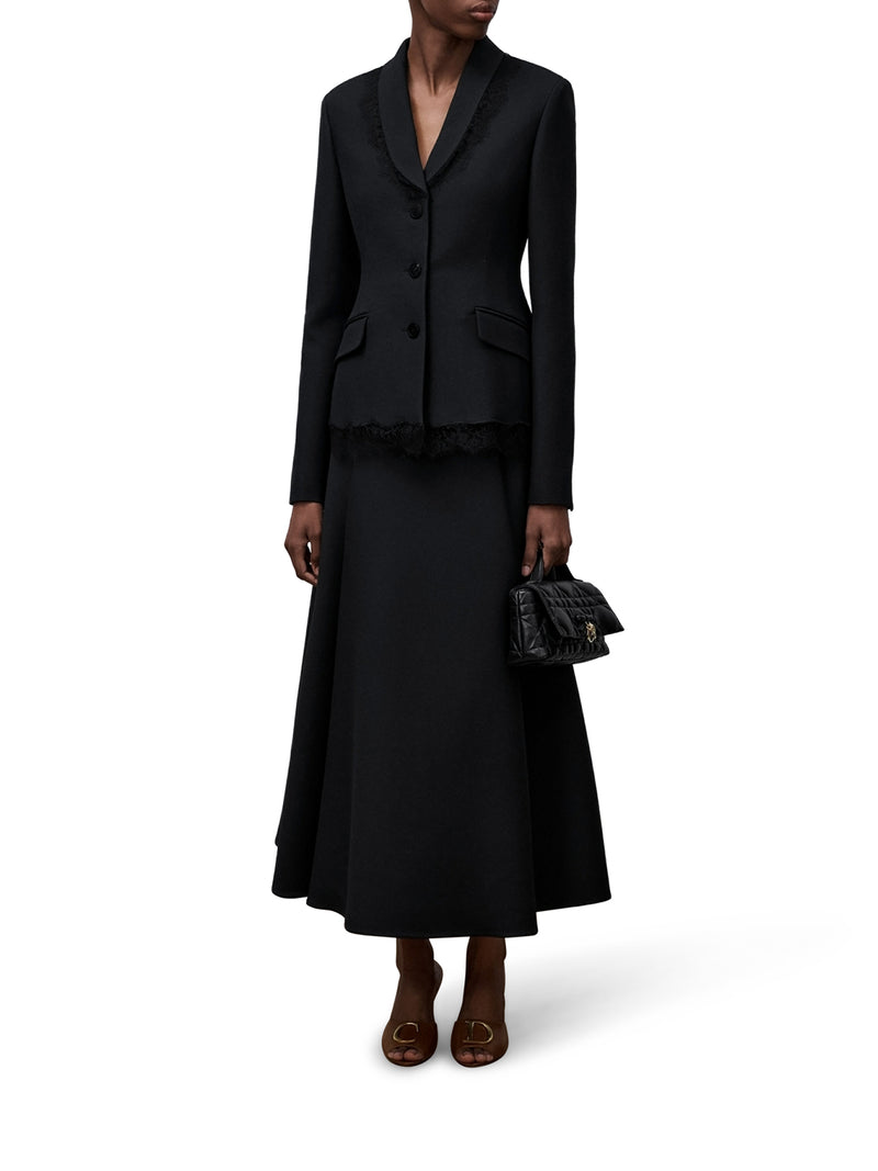 BAR JACKET IN WOOL, SILK AND LACE