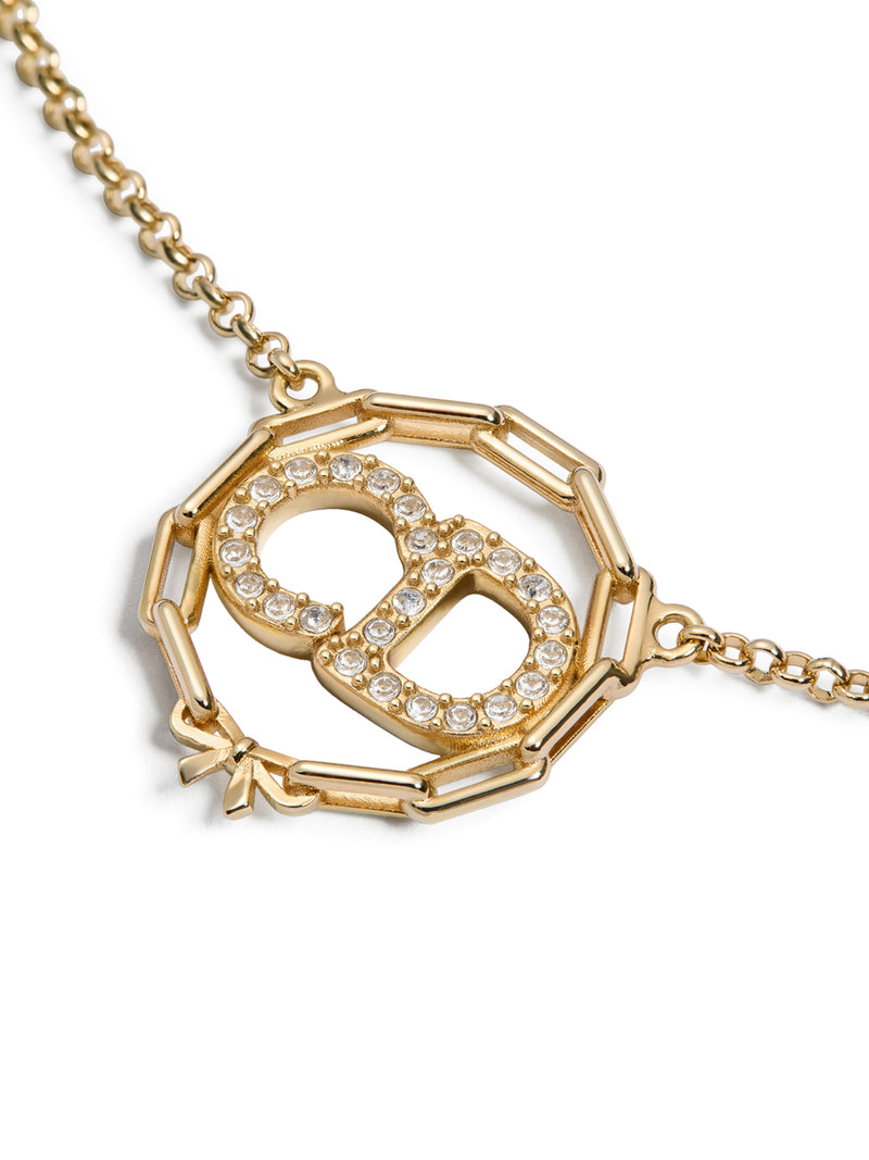 CD CIRCLE CHAIN NECKLACE IN METAL WITH GOLD FINISH