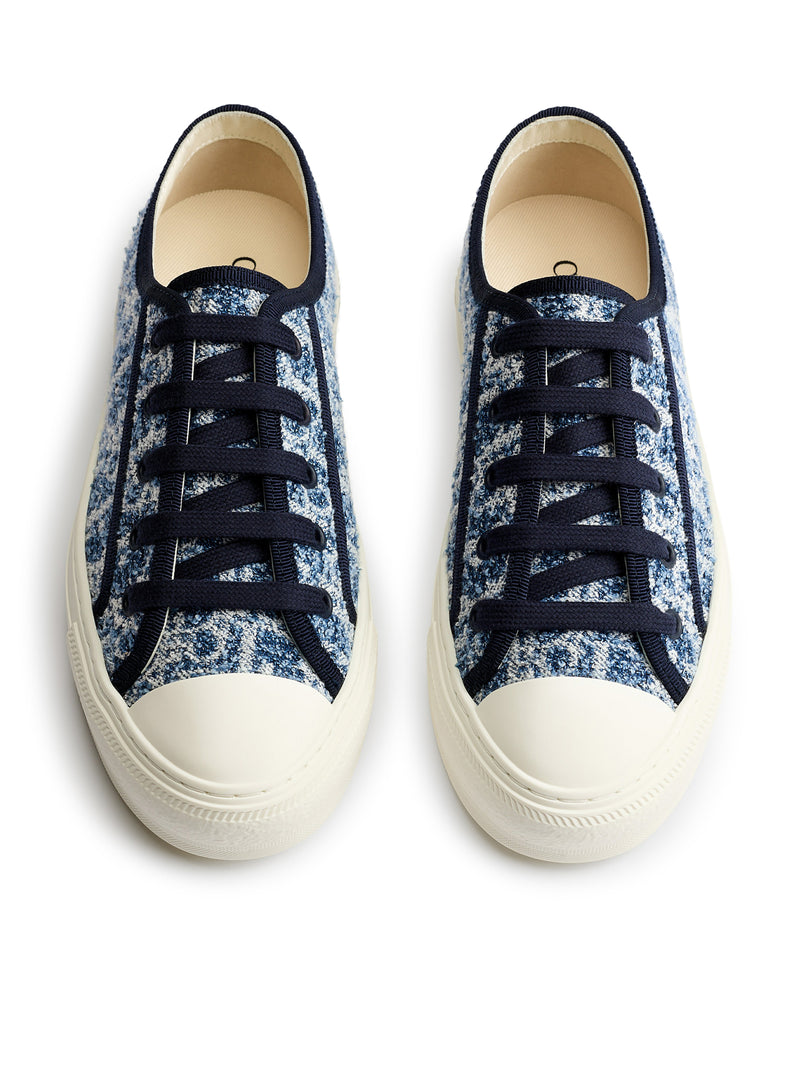 DIOR OBLIQUE BLUE WALK`N DIORIVIERA SNEAKER IN SPONGY DENIM