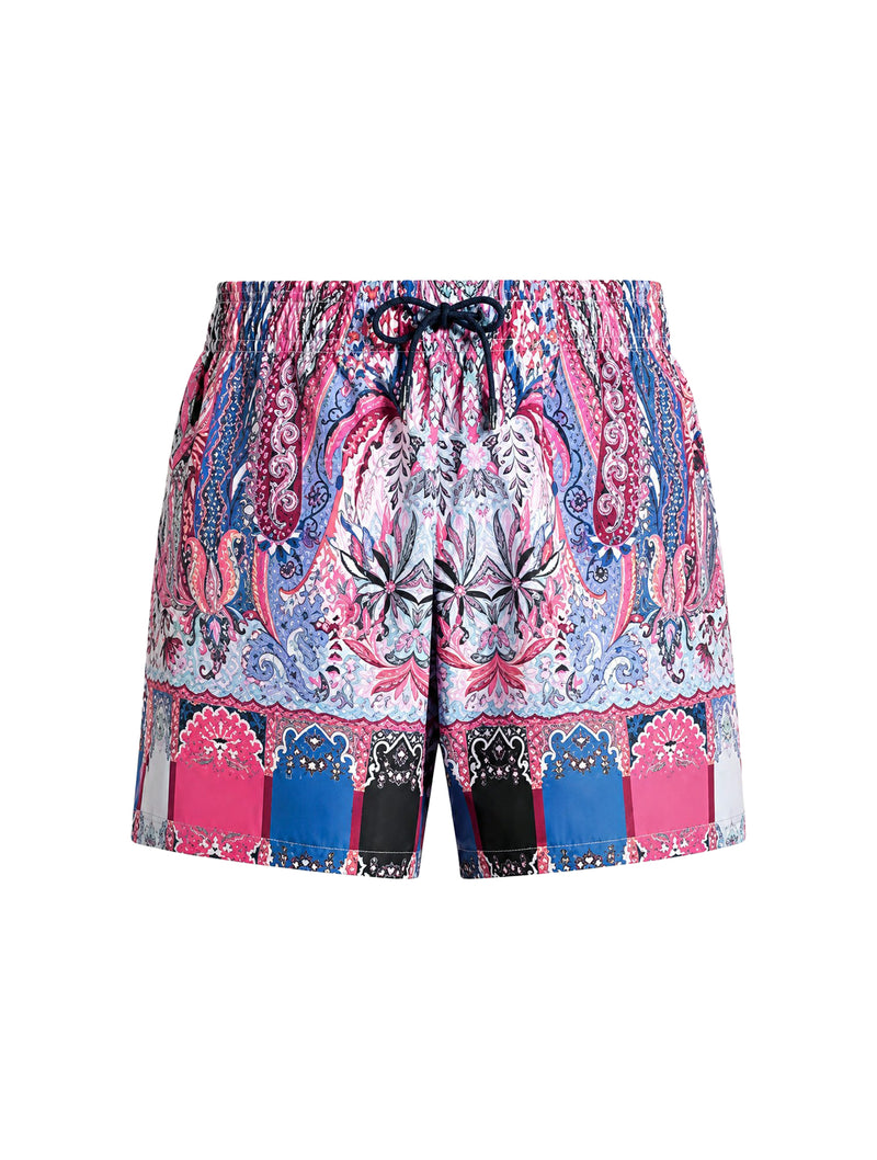 SWIMSUIT WITH PLACED FLORAL PAISLEY PRINT