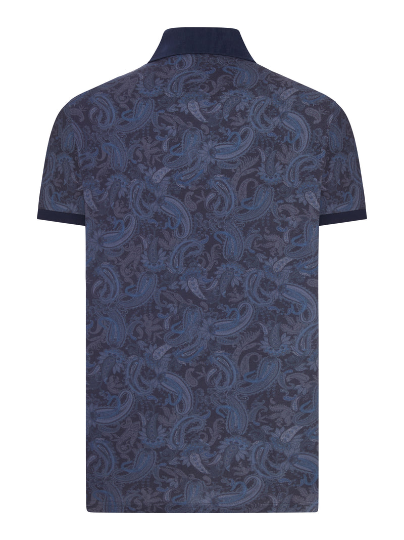 COTTON PIQUÉ POLO SHIRT WITH PAISLEY PRINT
