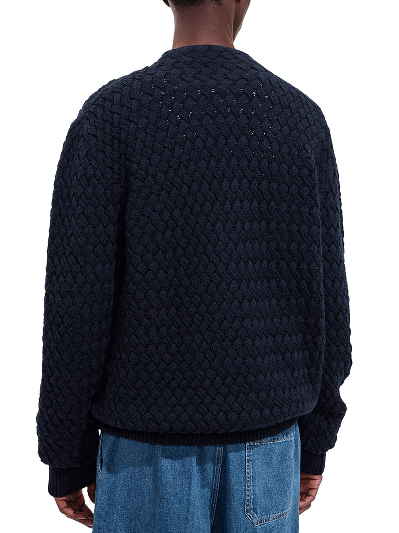 CABLE-KNIT WOOL CARDIGAN