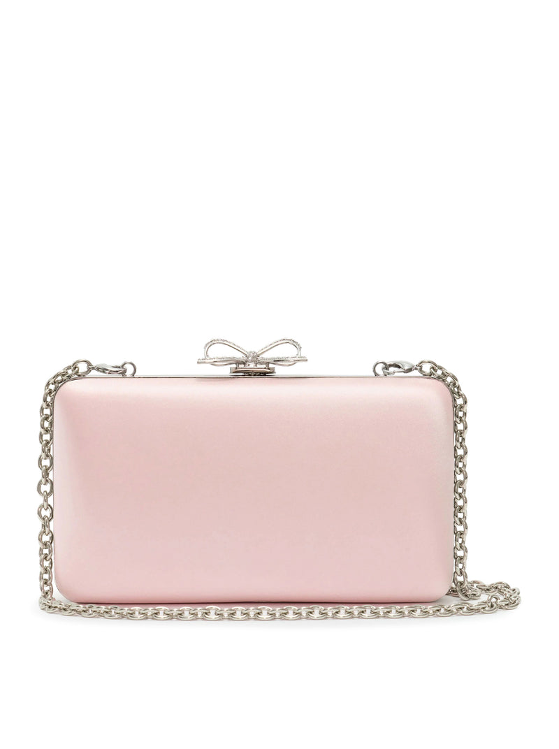 SATIN CLUTCH WITH JEWEL DETAILS
