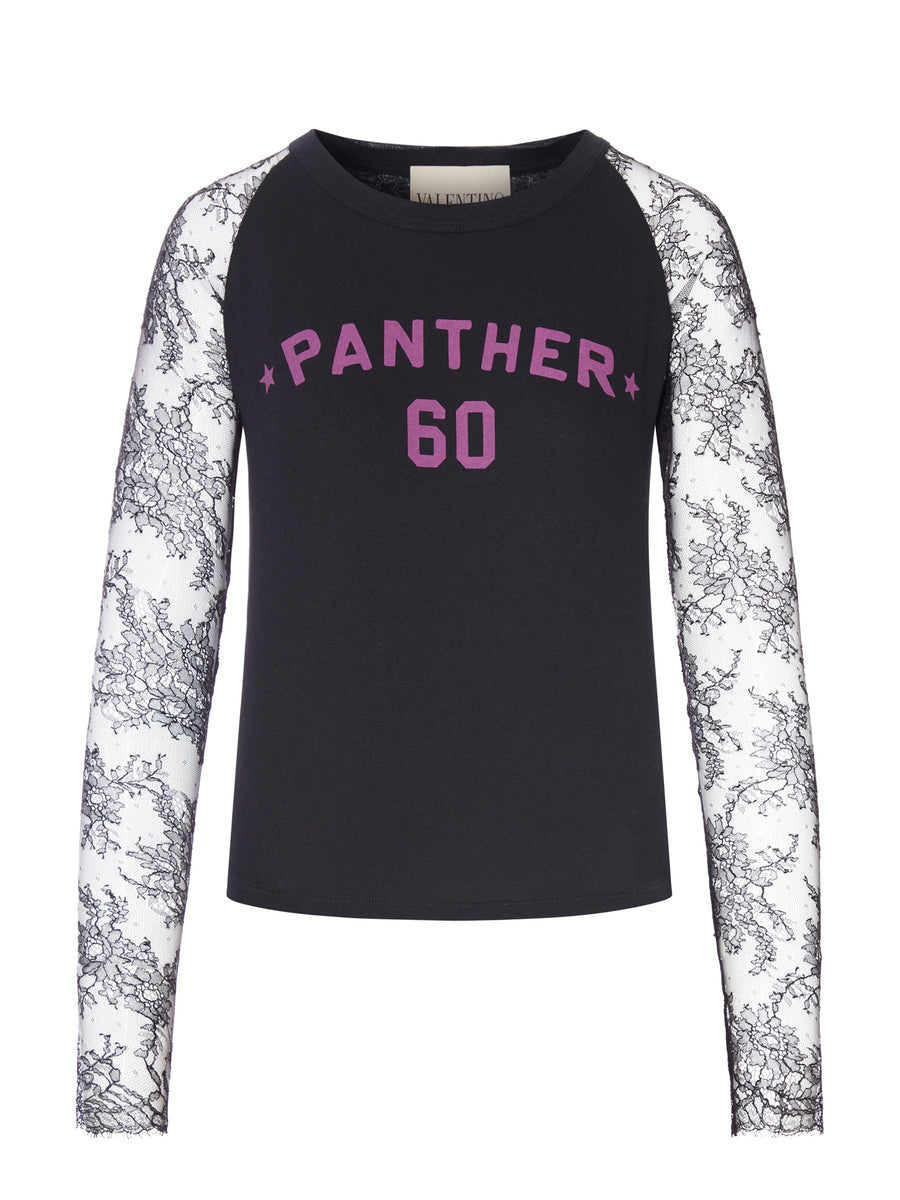 T-SHIRT WITH LACE SLEEVES AND GRAPHIC PRINT – Suit Negozi Row
