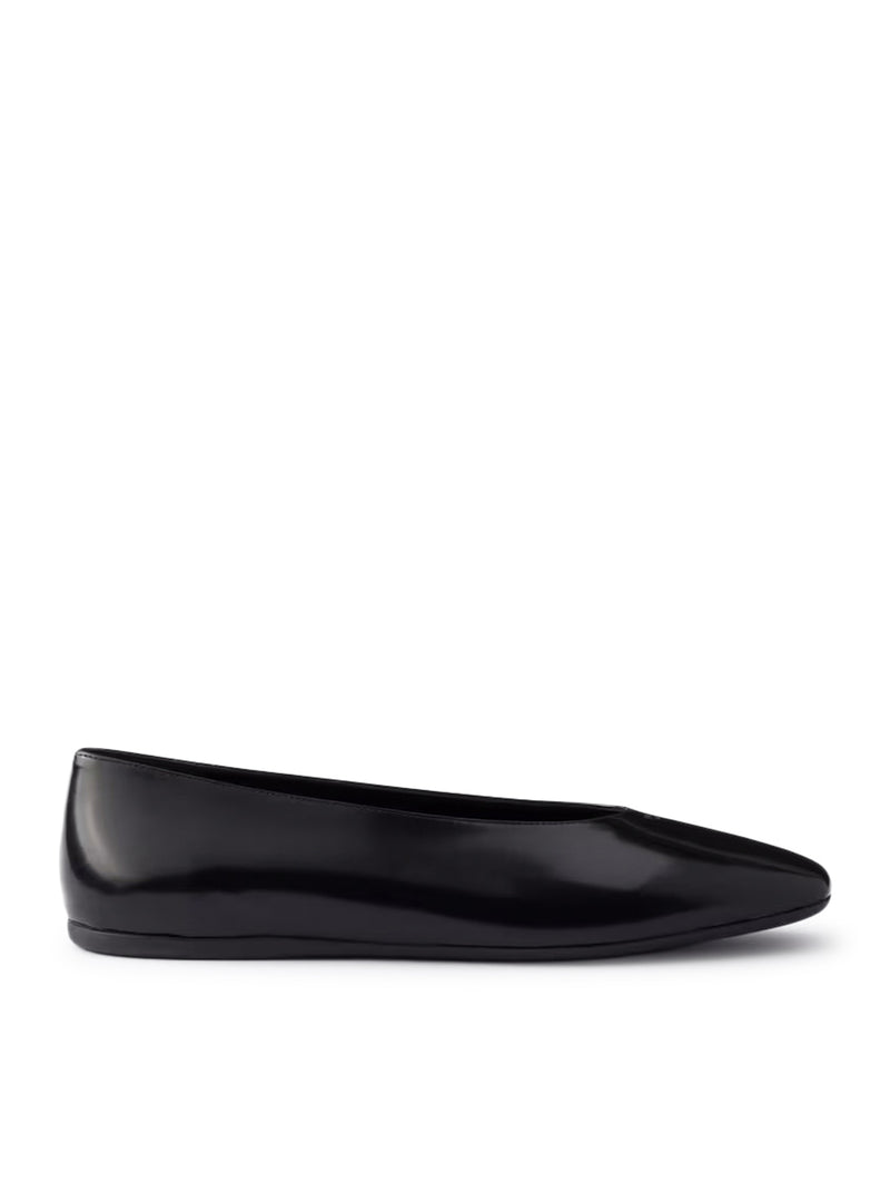 BRUSHED LEATHER BALLERINAS