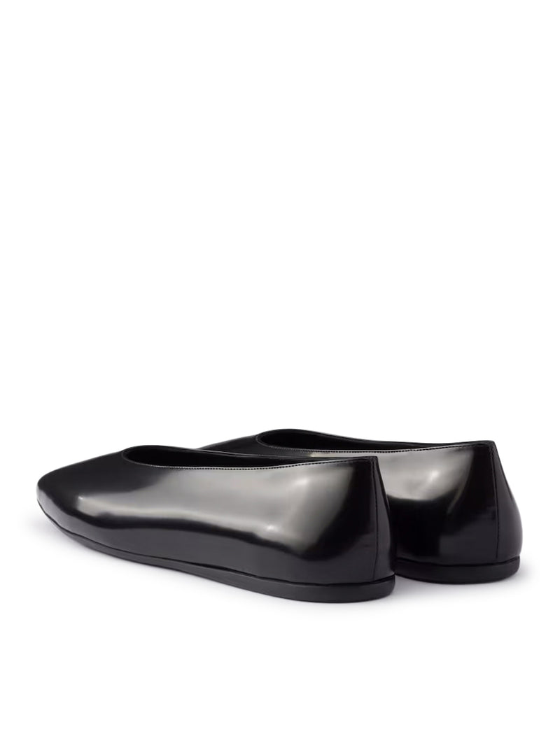 BRUSHED LEATHER BALLERINAS