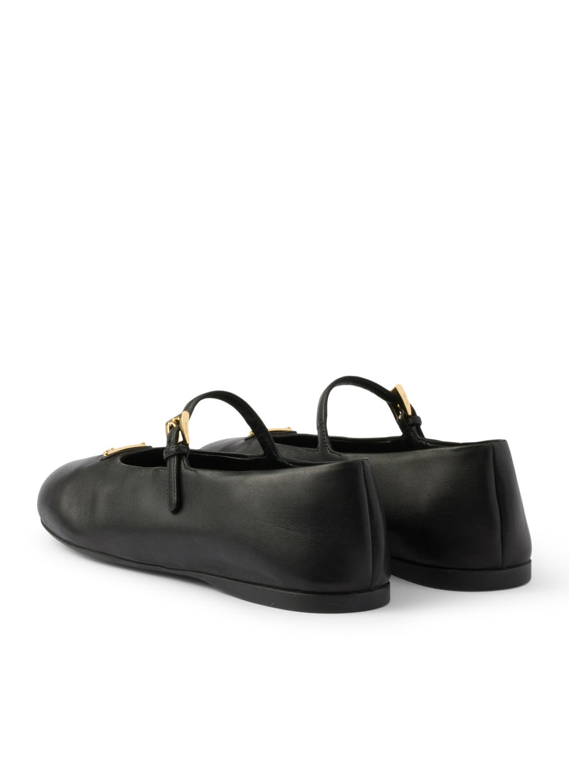 NAPPA LEATHER BALLET FLATS WITH LOGO
