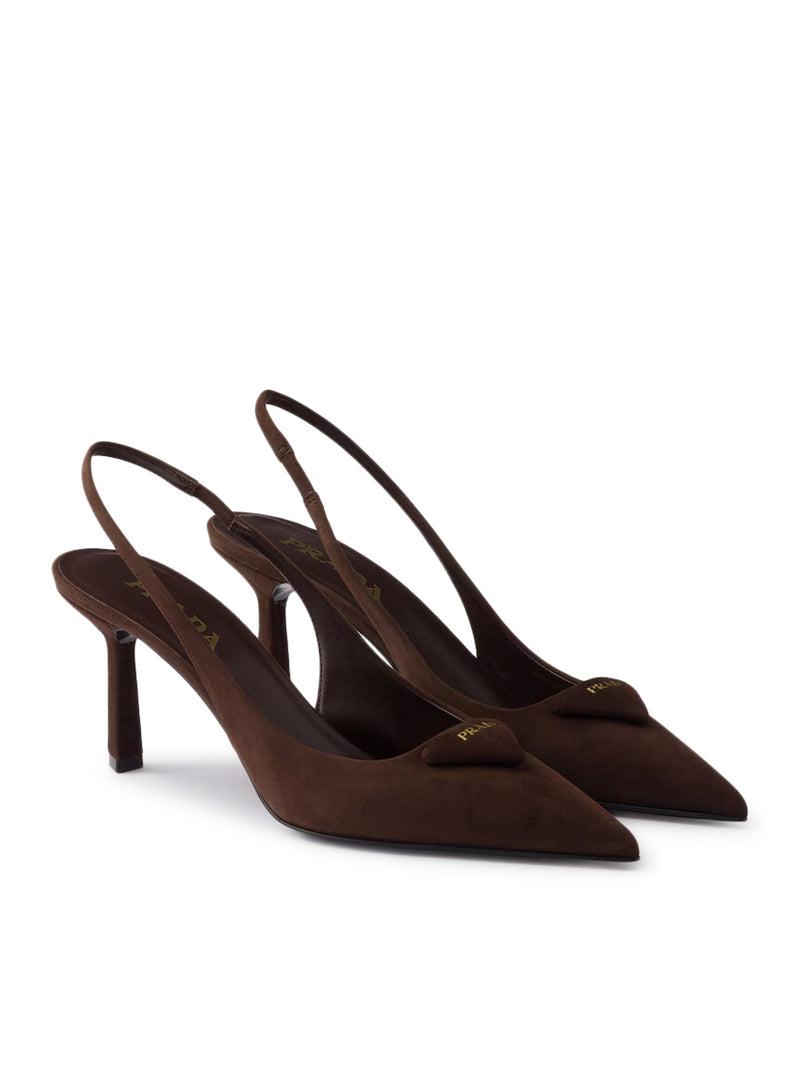 SLINGBACK SUEDE LEATHER PUMPS