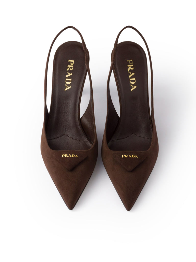 SLINGBACK SUEDE LEATHER PUMPS