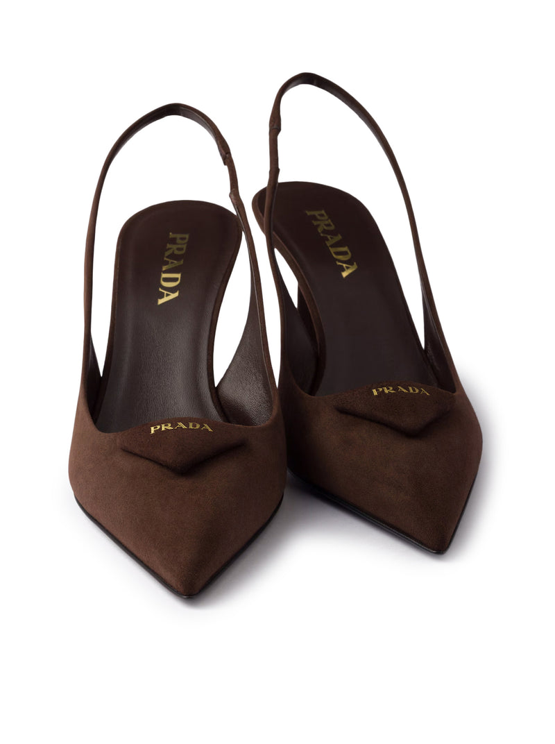 SLINGBACK SUEDE LEATHER PUMPS