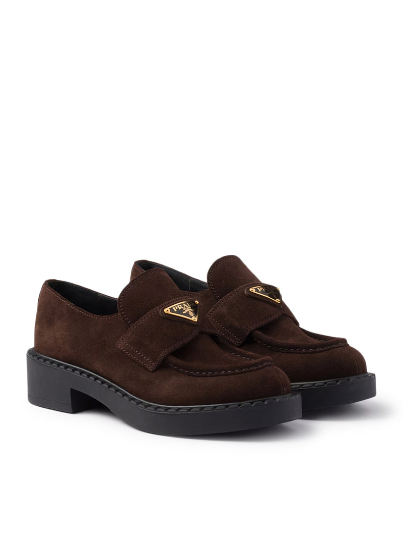 CHOCOLATE SUEDE LOAFERS