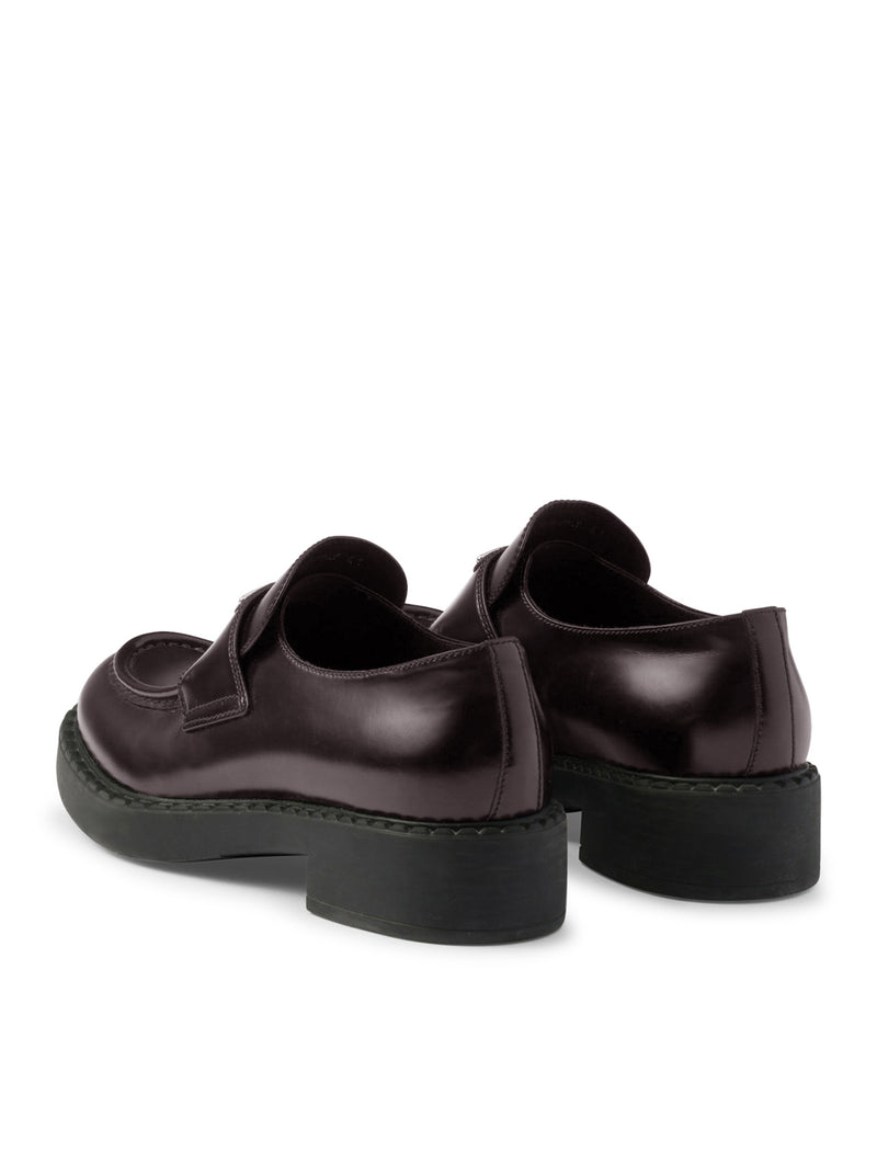 CHOCOLATE BRUSHED LEATHER LOAFERS