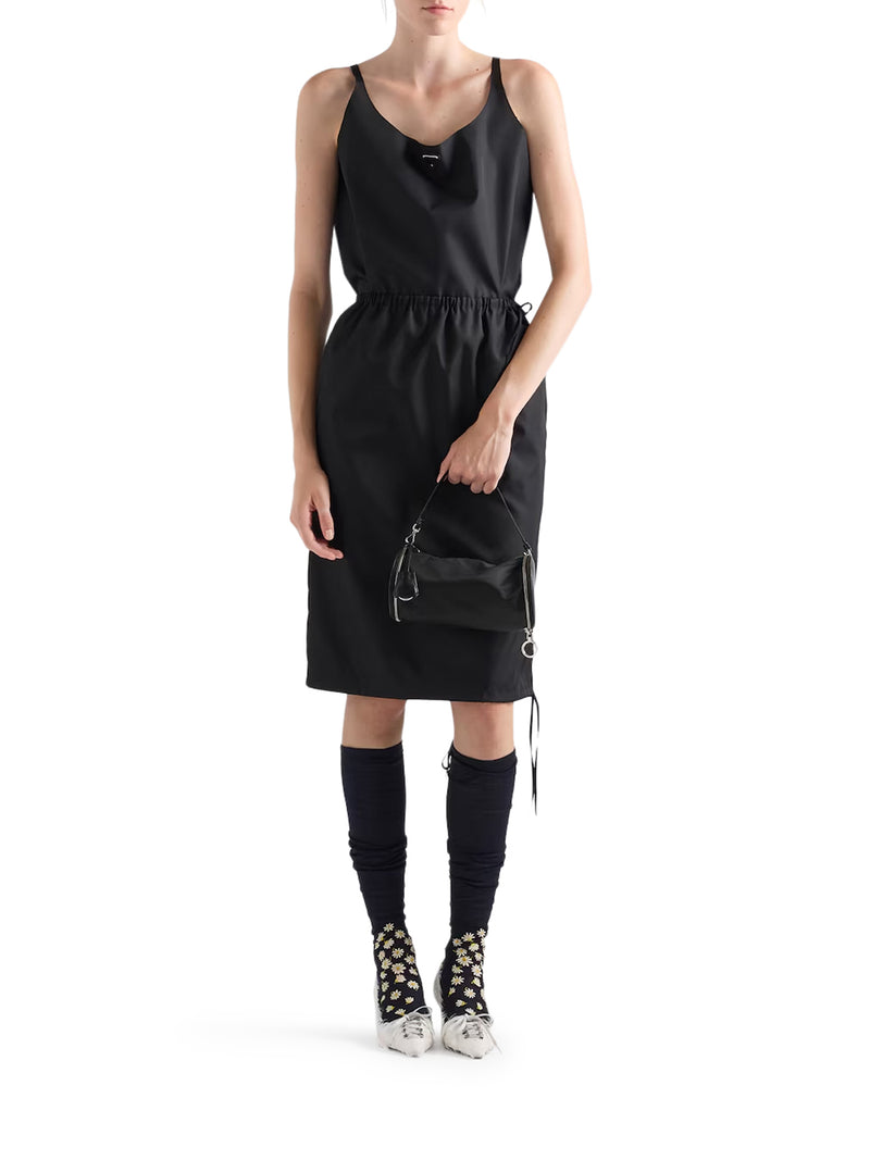 FOLDABLE MINI BAG IN RE-NYLON AND LEATHER
