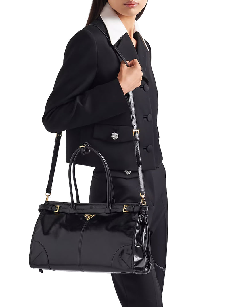 PRADA BONNIE LARGE LEATHER HANDBAG