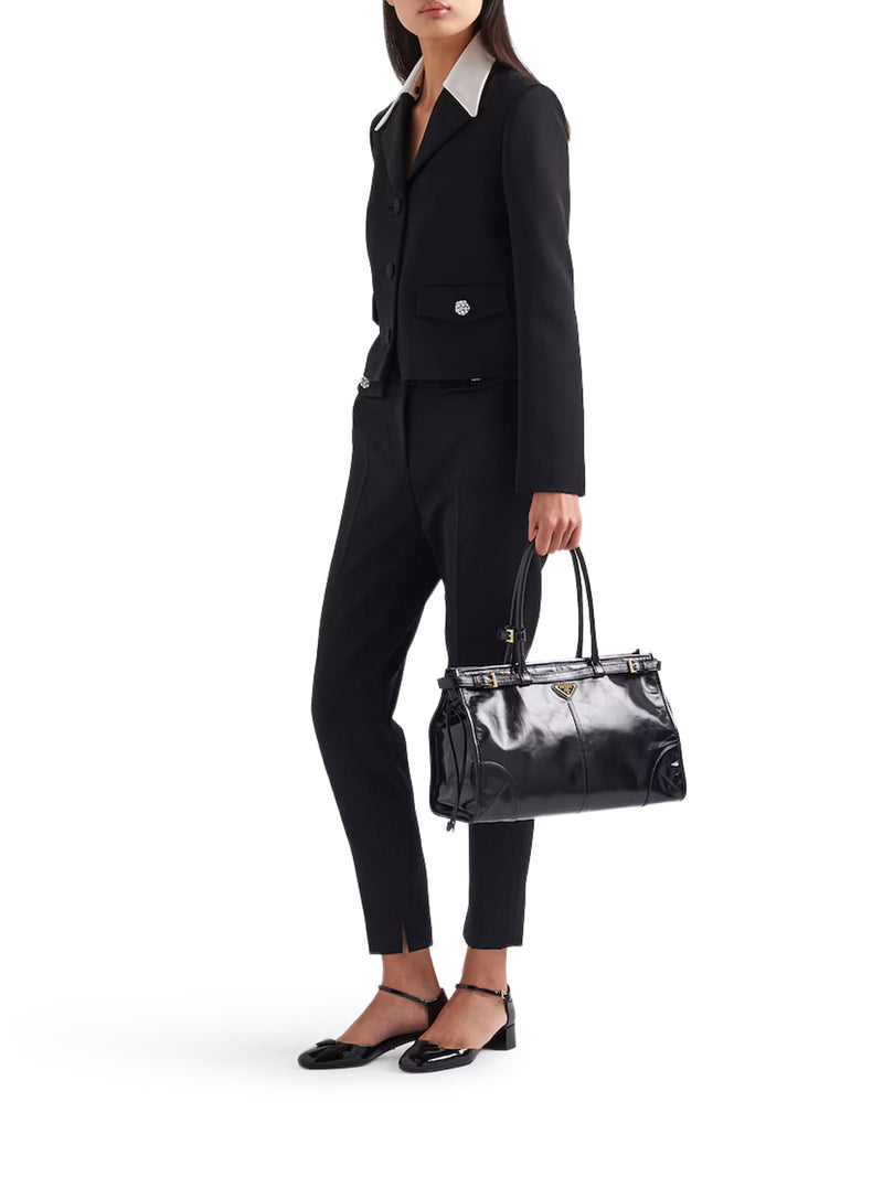 PRADA BONNIE LARGE LEATHER HANDBAG