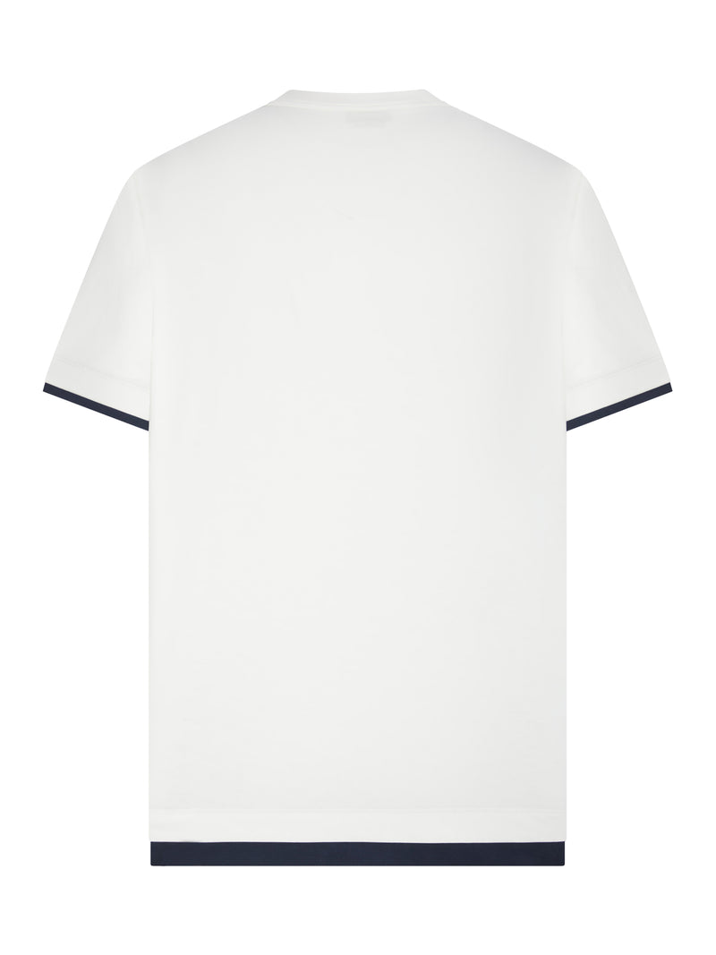 T-SHIRT WITH CONTRASTING PROFILES AND EMBROIDERED LOGO