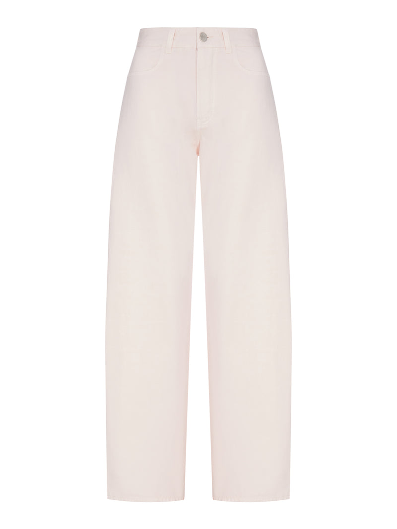 ROUND COTTON DENIM TROUSERS