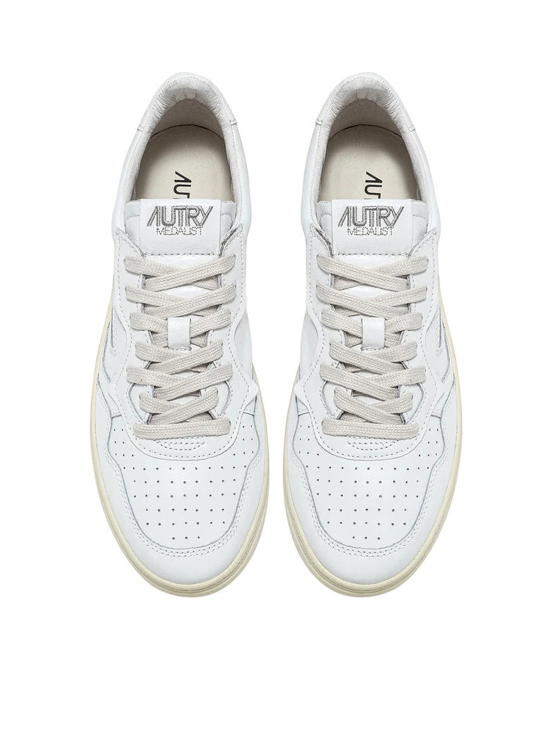AUTRY MEDIALIST 01 IN WHITE LEATHER