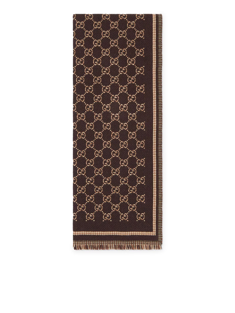 GG JACQUARD WOOL SCARF