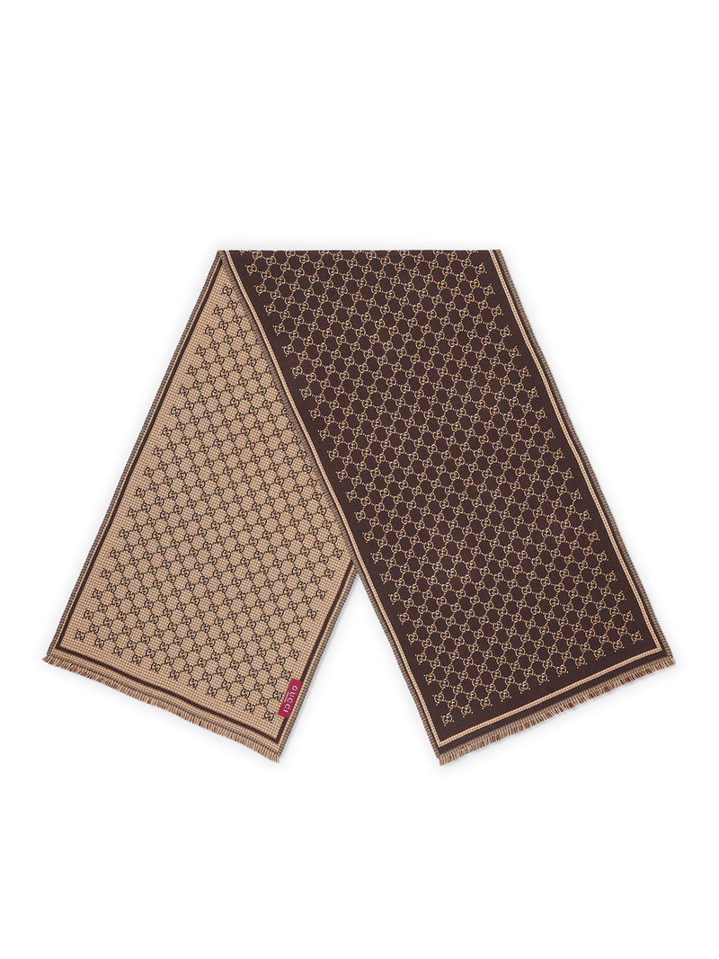GG JACQUARD WOOL SCARF