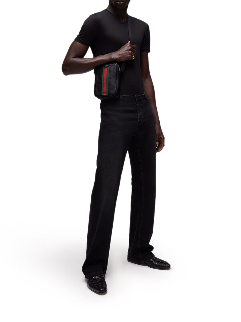 STRETCH COTTON DENIM TROUSERS