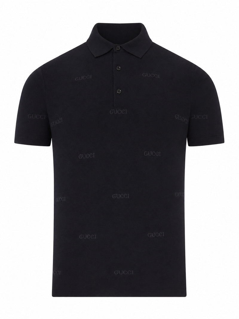 JACQUARD WOOL AND SILK POLO