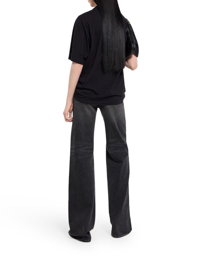 COTTON AND SILK JERSEY T-SHIRT WITH PRINT