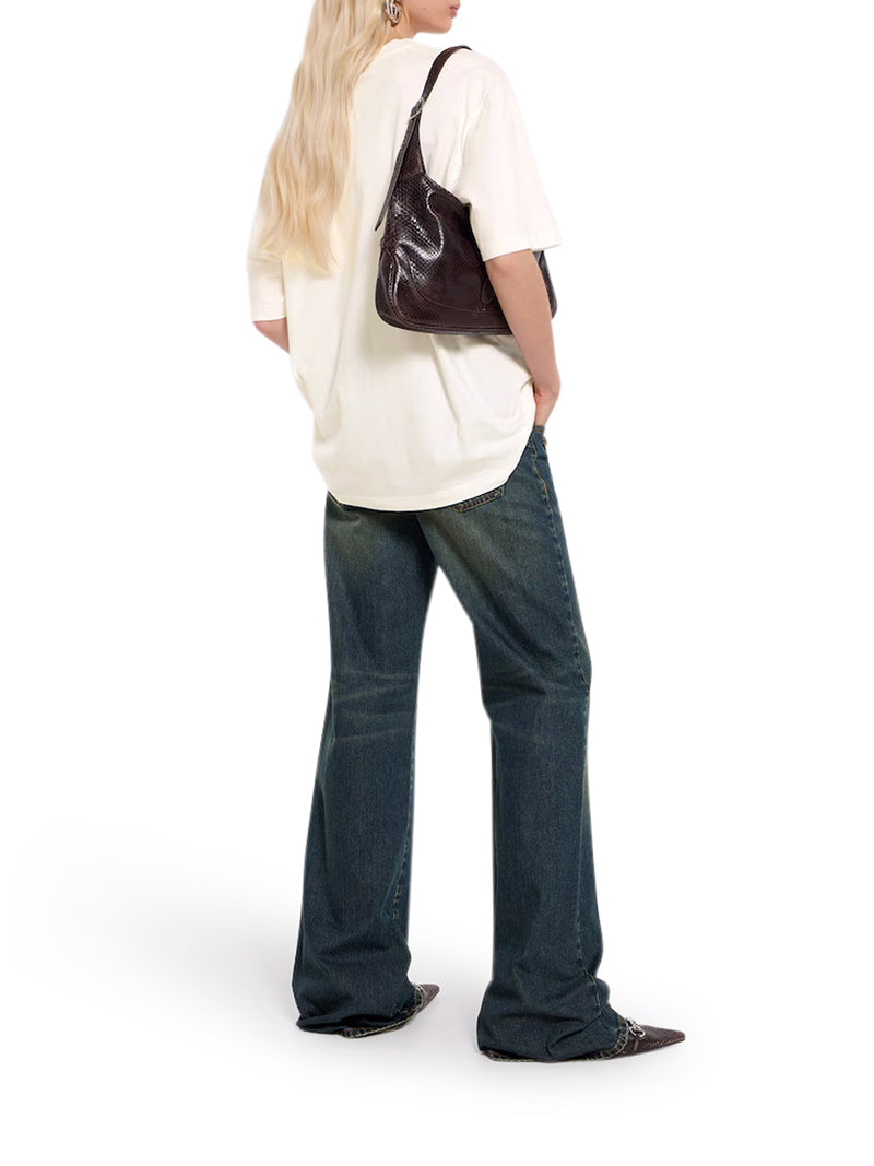 COTTON AND SILK JERSEY T-SHIRT WITH PRINT