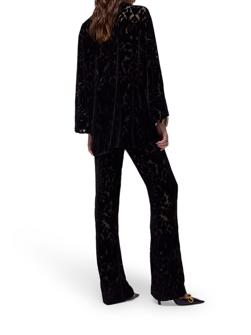 FLORAL DEVORÉ VELOUR SHIRT