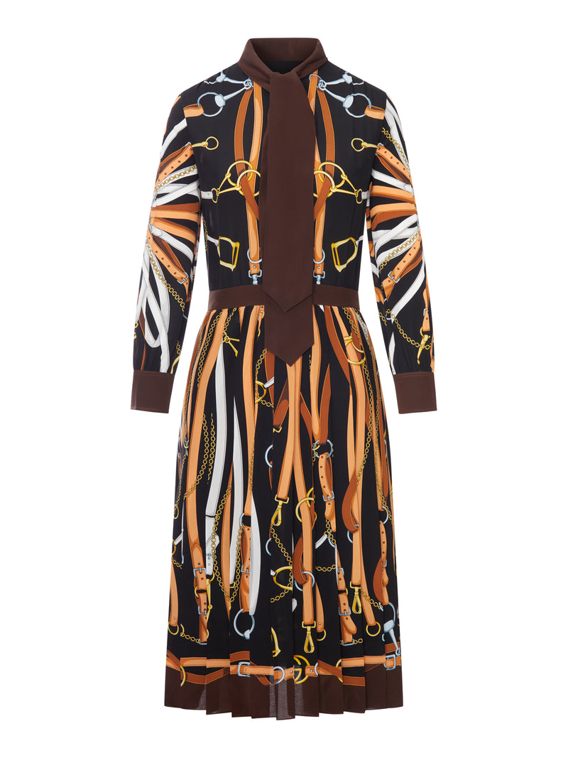 PRINTED SILK CHEMISIER DRESS