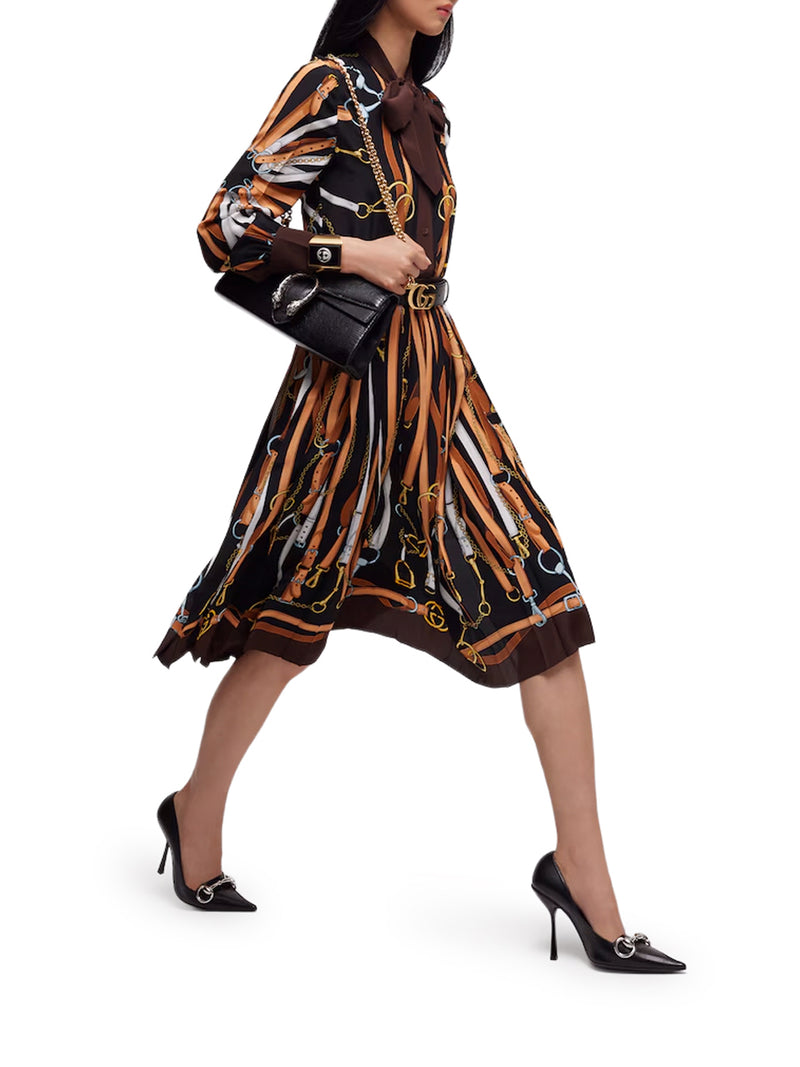 PRINTED SILK CHEMISIER DRESS