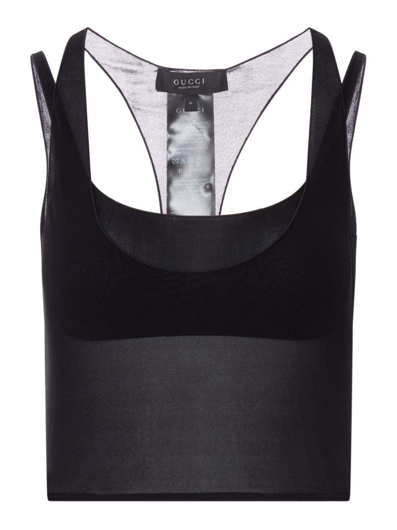 SEMI-TRANSPARENT TOP IN TECHNICAL FABRIC