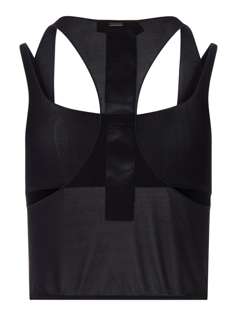 SEMI-TRANSPARENT TOP IN TECHNICAL FABRIC
