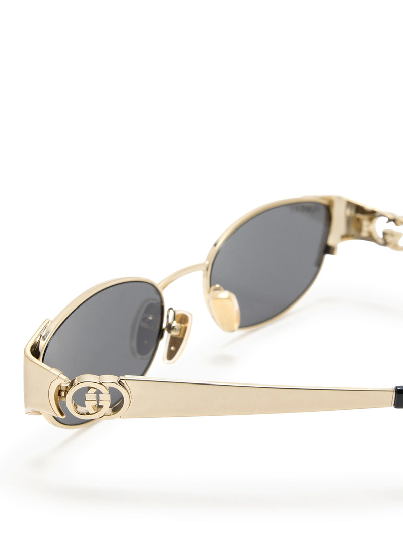 GOLD-TONE OVAL SUNGLASSES