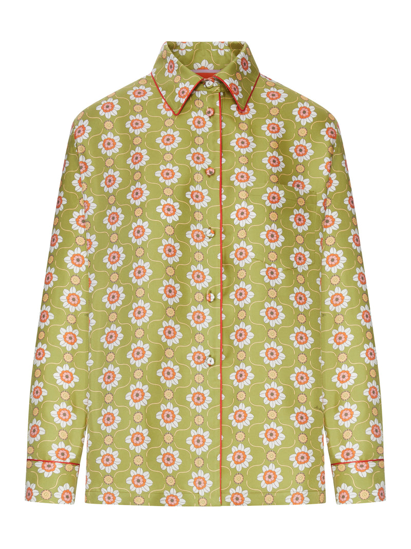 SILK SHIRT WITH FLORAL PRINT