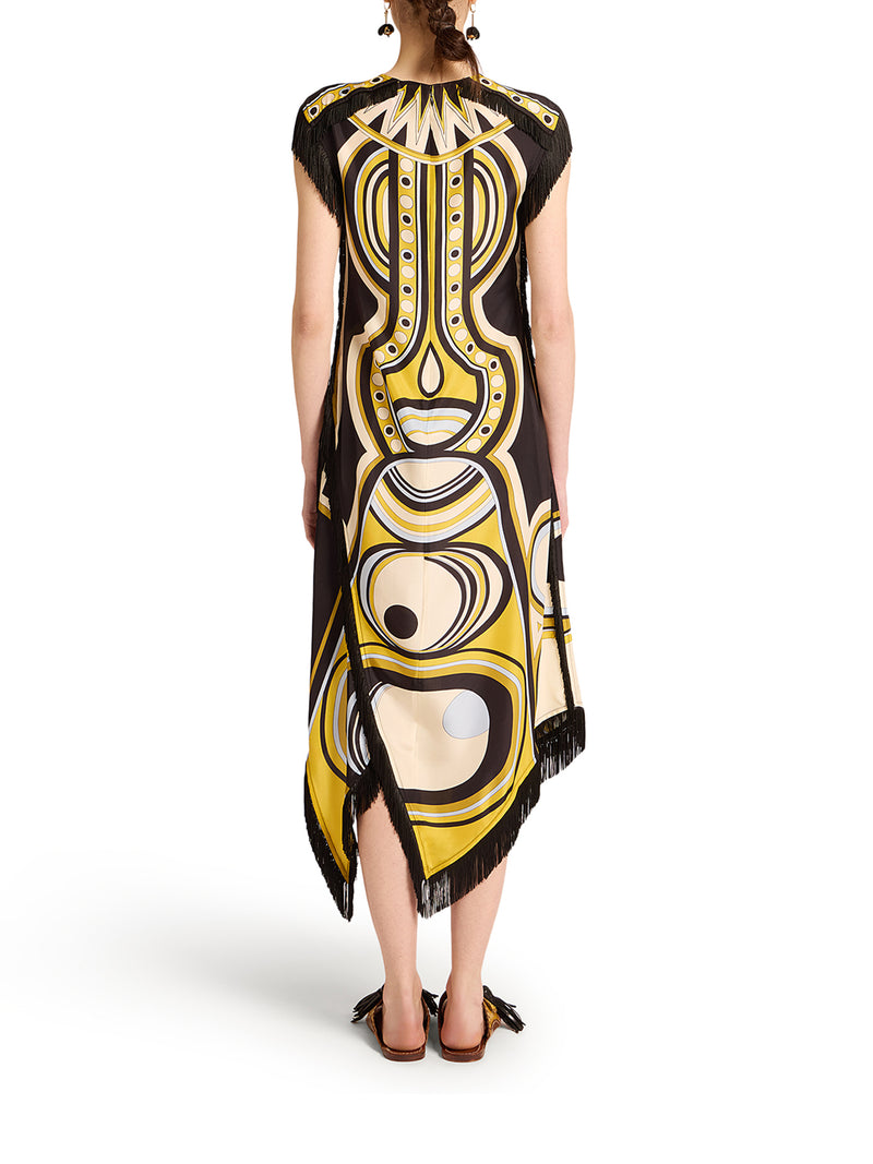 ASYMMETRIC DRESS WITH FRINGES