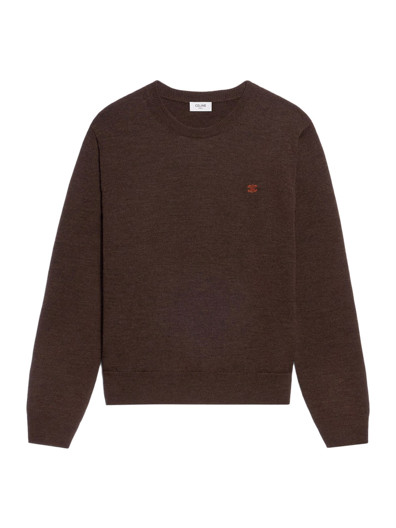 FINE WOOL SWEATER WITH TRIOMPHE EMBROIDERY