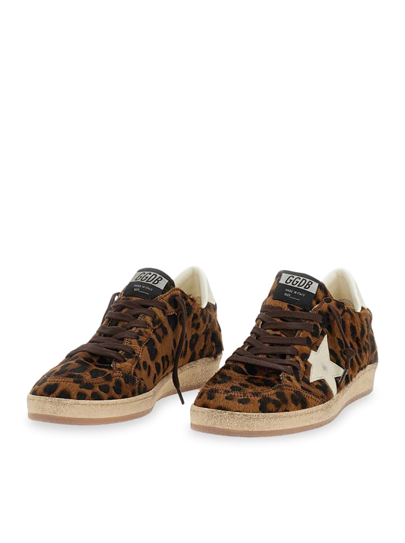 BROWN LEATHER BALL-STAR SNEAKERS