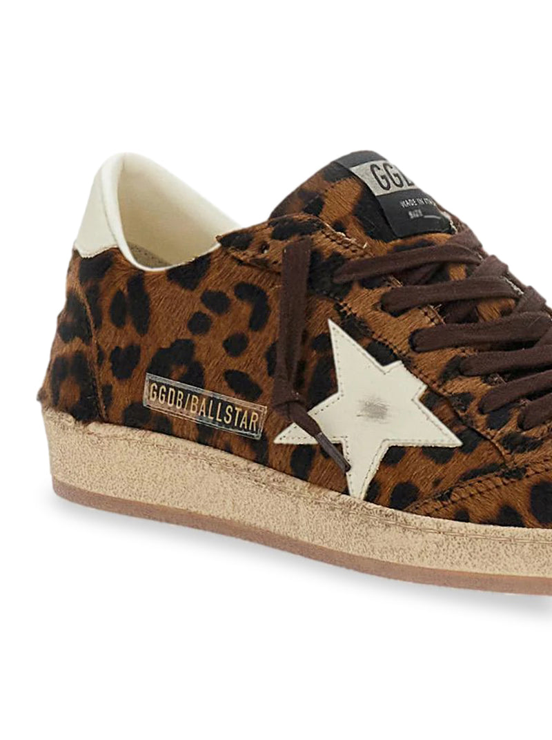 BROWN LEATHER BALL-STAR SNEAKERS