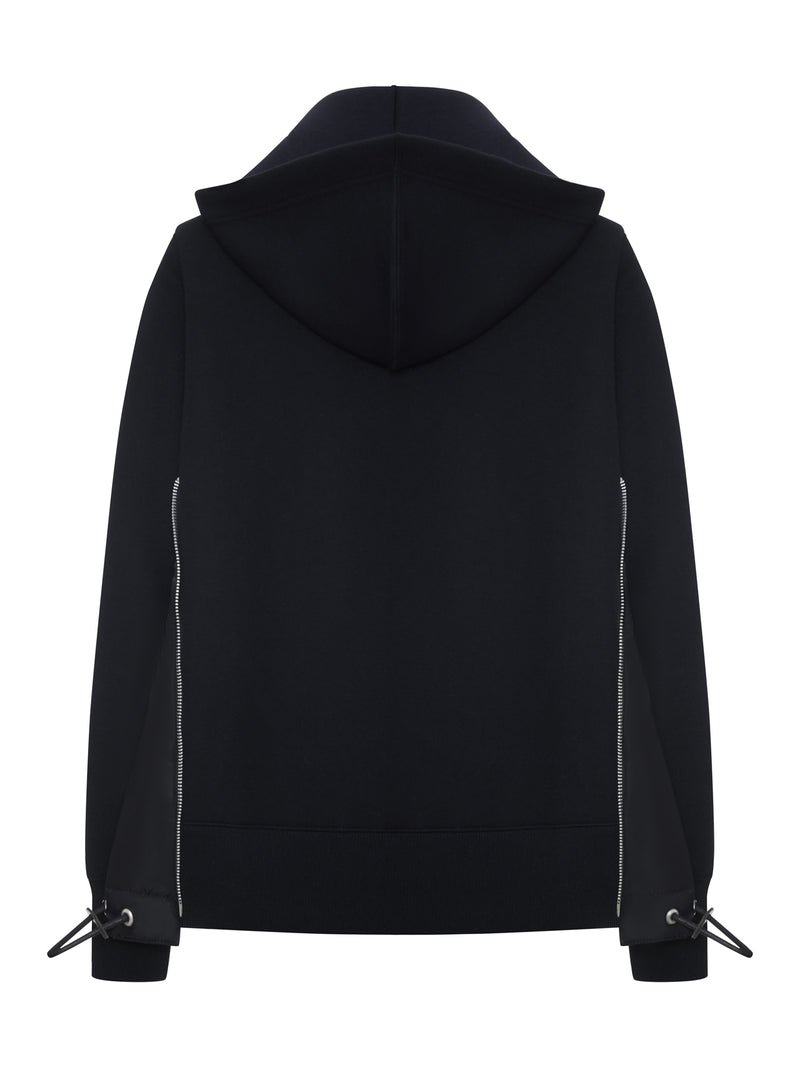 ZIP-UP HOODIE WITH NYLON DETAILS