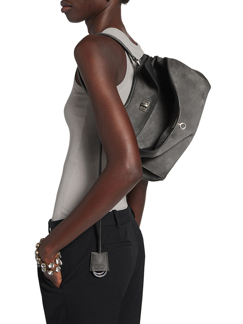 SMALL RODEO BAG IN WAXED SUEDE CALFSKIN AND SMOOTH CALFSKIN
