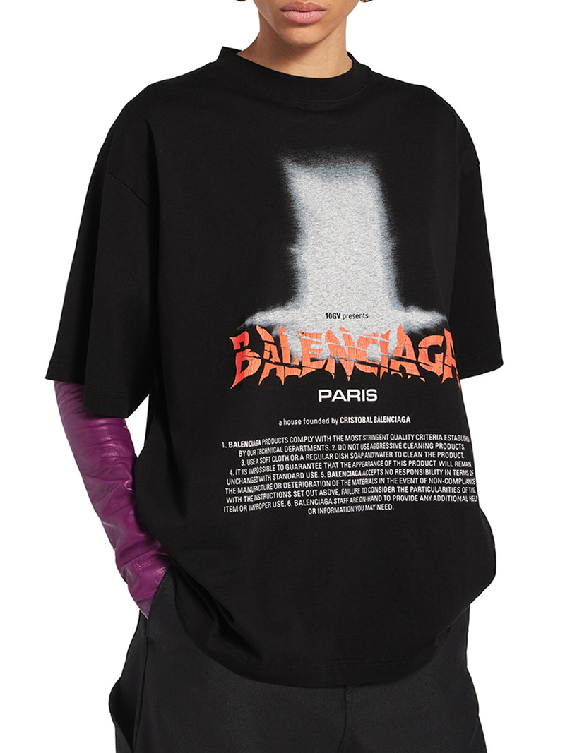 OVERSIZED THE DOOR T-SHIRT IN DRY BLACK JERSEY