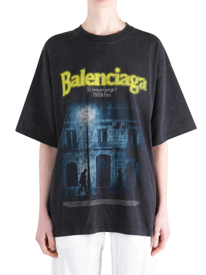 OVERSIZED T-SHIRT IN DRY BLACK JERSEY