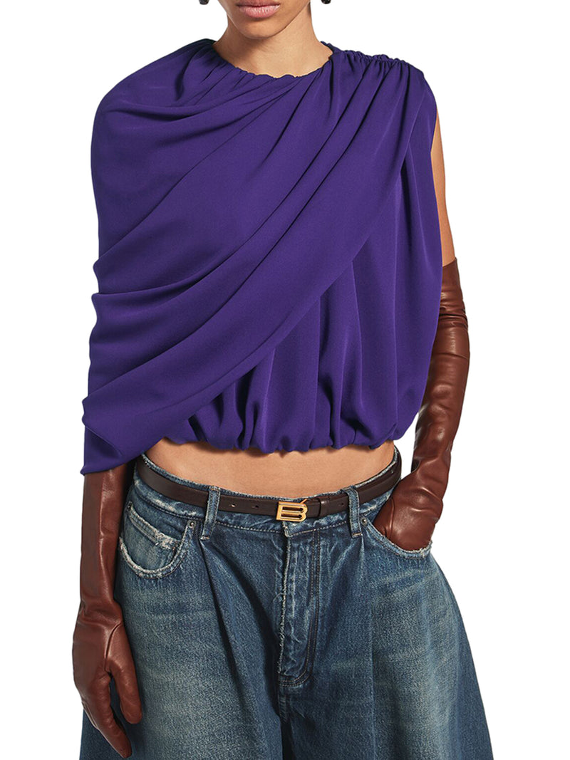 WOMEN`S PURPLE CAPE TOP